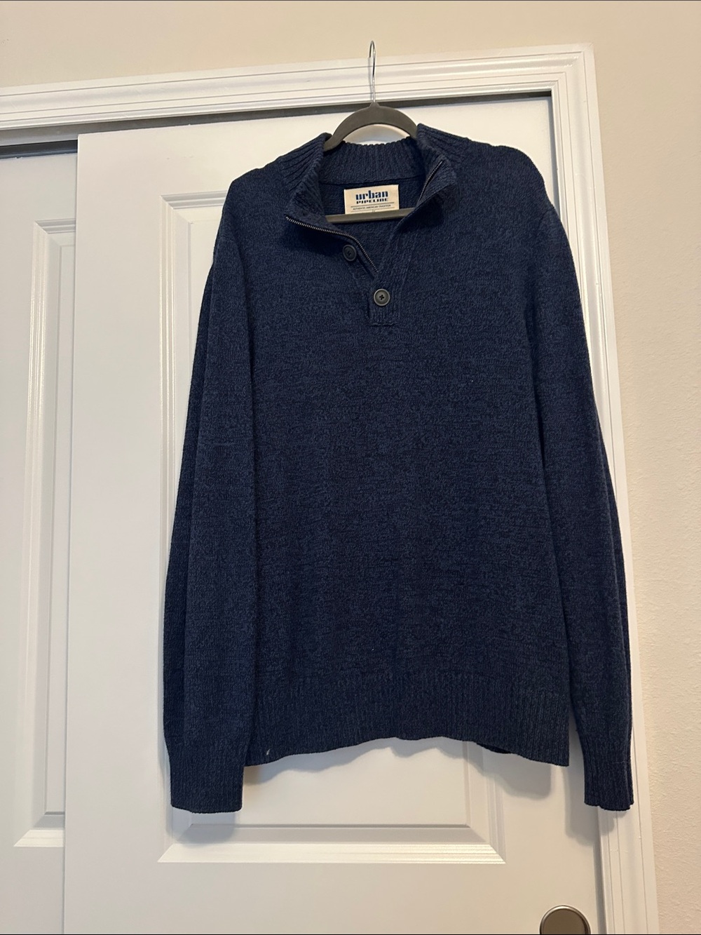 urban pipeline Navy Half-Zip Shawl Collar Sweater
